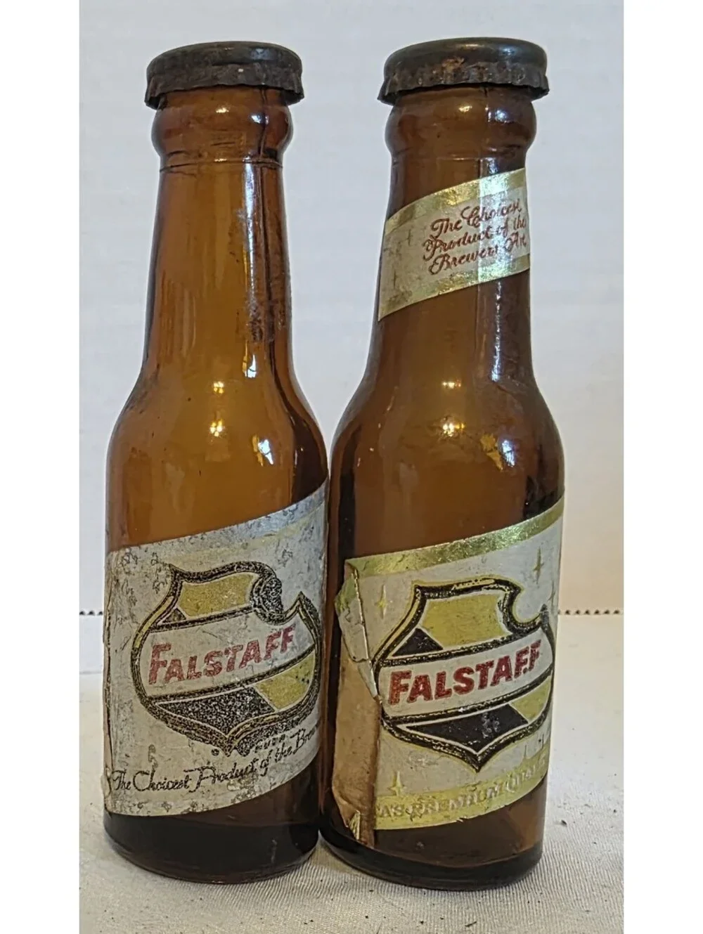 Vintage Fallstaff Beer Bottle Salt and Pepper Shaker Set